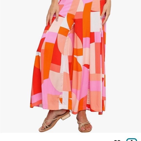 Colorful Geometric Wide leg pants M - Picture 13 of 13